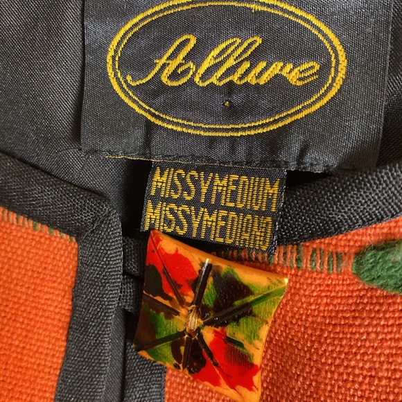 🔷Allure Vintage Unique Embroidered Woven Artsy Jacket 
Size Medium - Picture 7 of 7